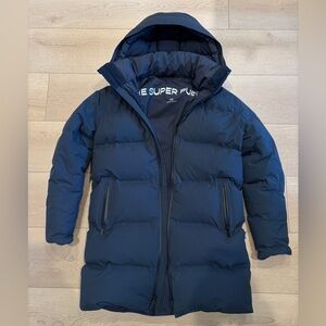 Waterproof H2O Midi Super Puff Navy Coat